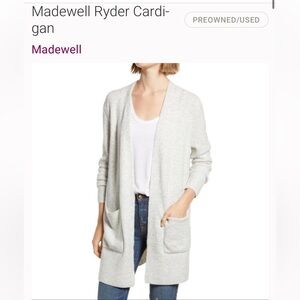 Madewell Ryder Cardigan - Light Gray Open-Front Cardigan